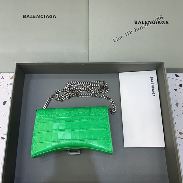 Balenciaga專櫃爆款鱷魚紋迷你女士肩背包 巴黎世家沙漏鏈條斜挎包 fyj1861